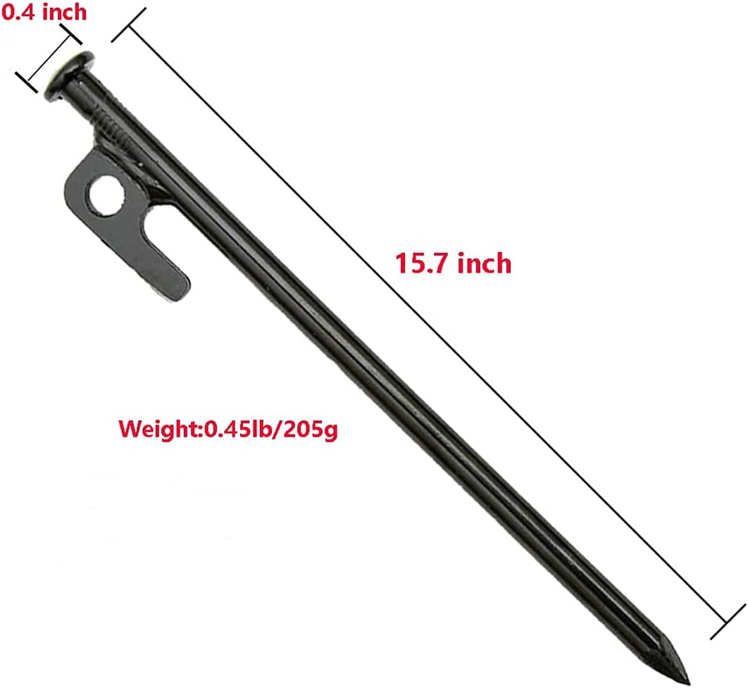 15.7 Inches 20 Pcs Heavy Duty Steel Tent Stakes B631929