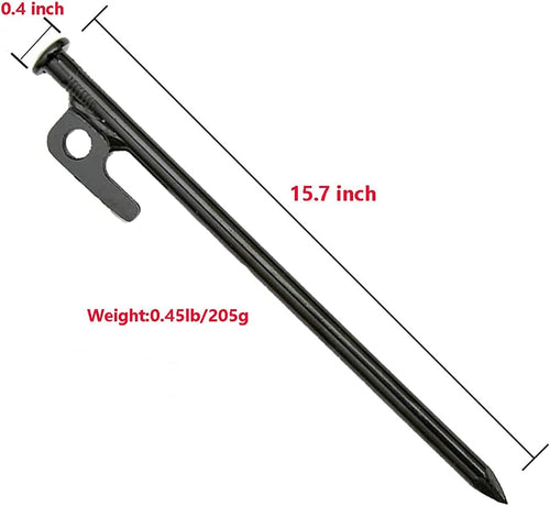 15.7 Inches 20 Pcs Heavy Duty Steel Tent Stakes B631929