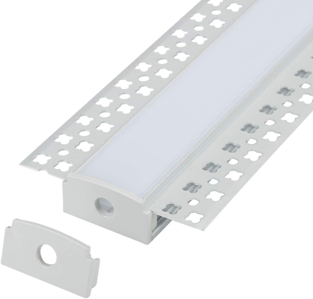 5-Pack 2 Meter Recessed LED Aluminum Channel with Diffuser and End Caps L2067