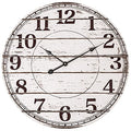 White Rustic Round Wooden Wall Clock Q766