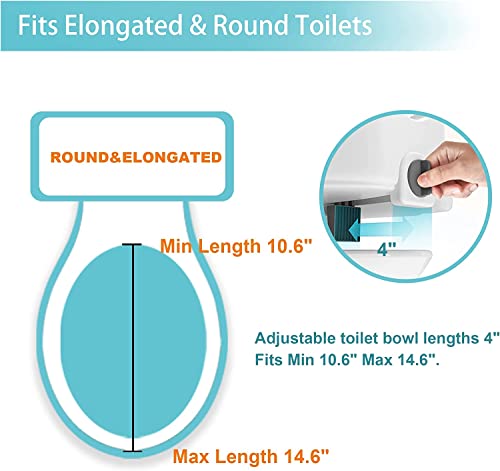 4.5in Raised Toilet Seat with Handles, Heavy Duty Support up to 330lbs, Adjustable Legs W8657