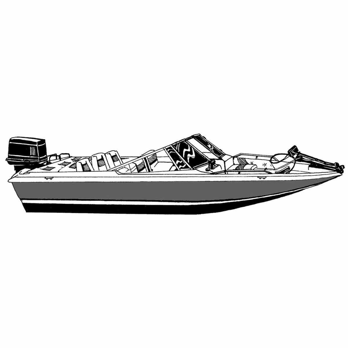 Boat with Walk-Thru Windshield Cover R5021