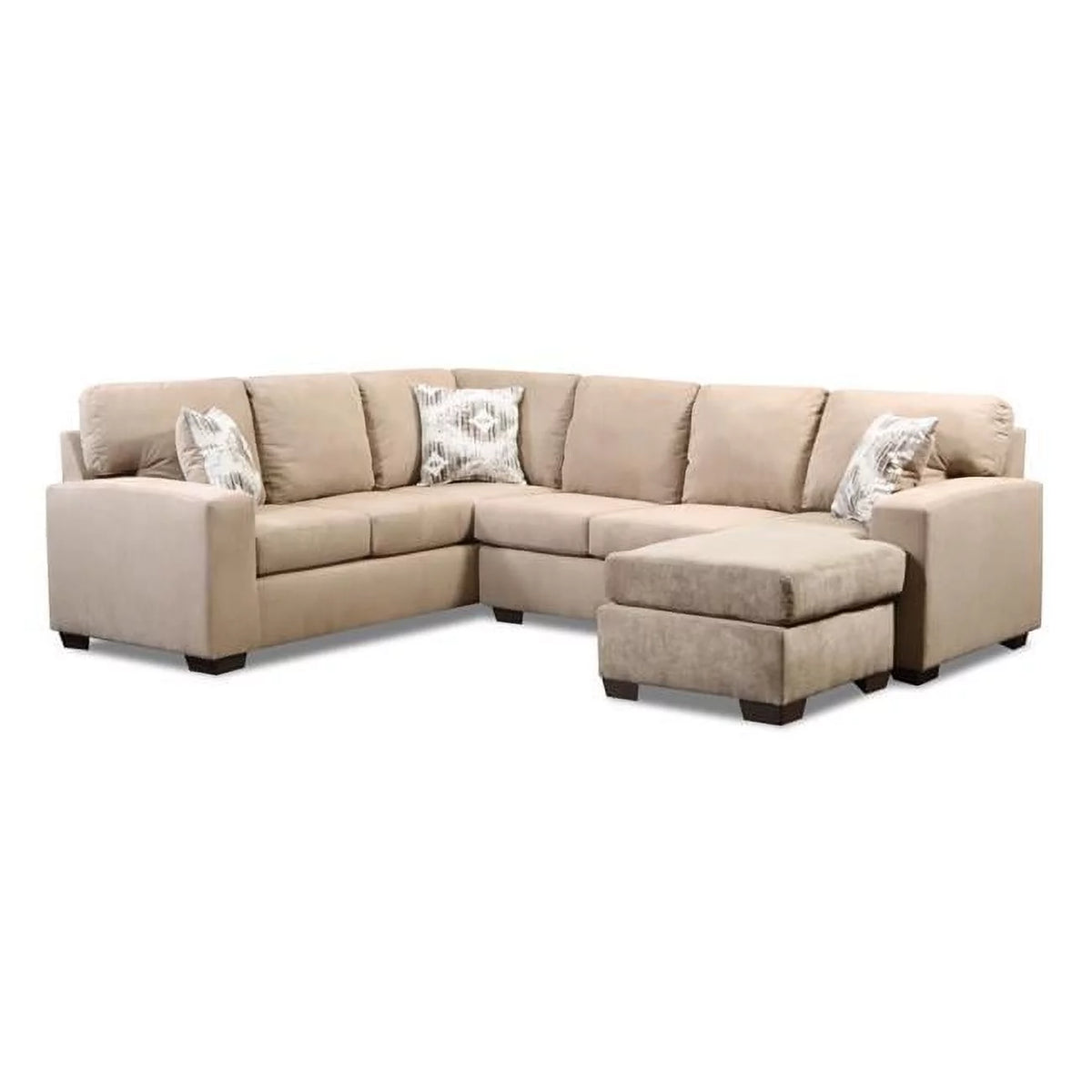 Taupe Corner Sectional with Right Facing Chaise P835