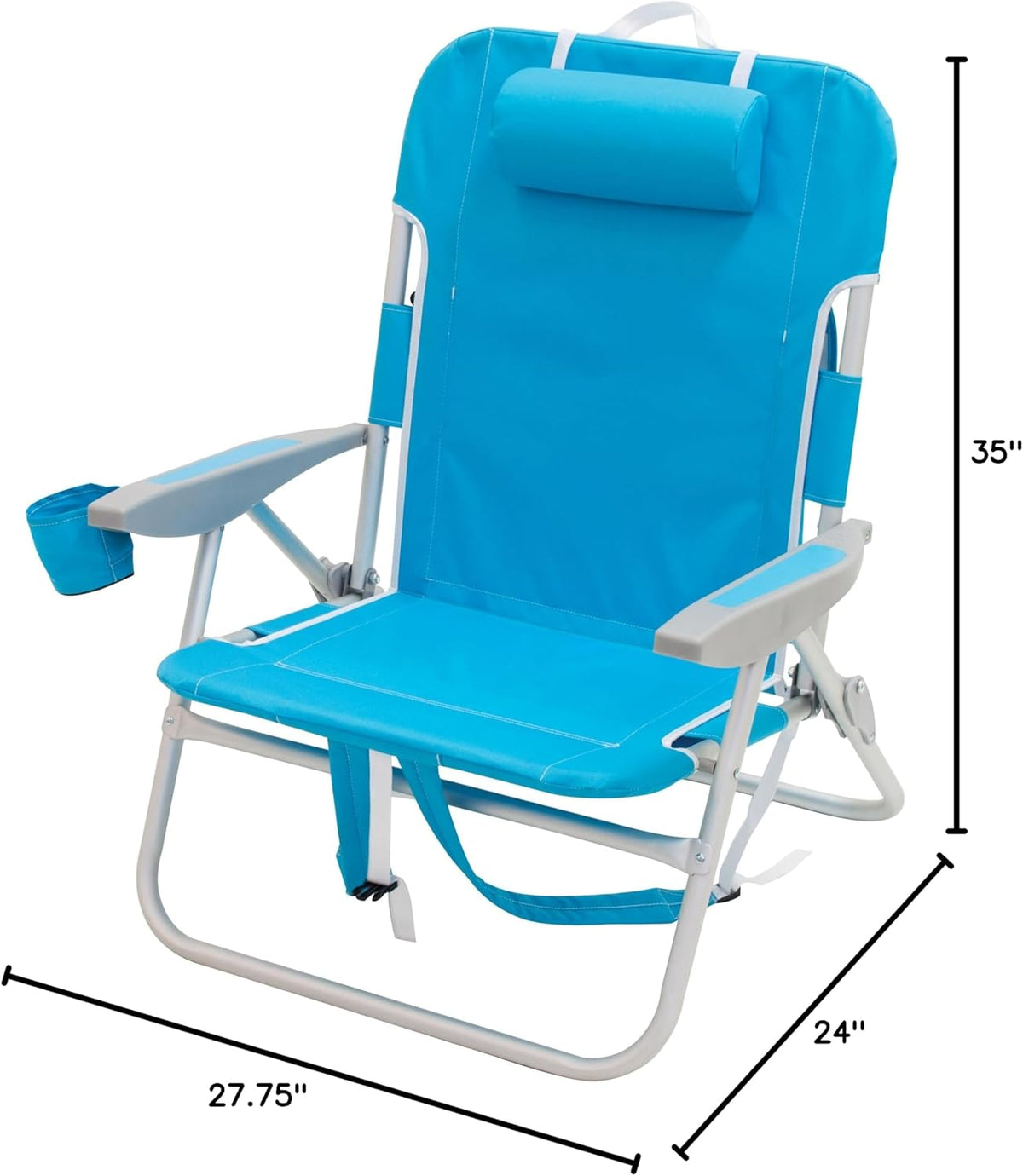 Turquoise & Light Blue Folding Backpack Beach Chair T12818