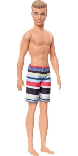 Beach-Themed Striped Swimsuit Fashion Doll O489