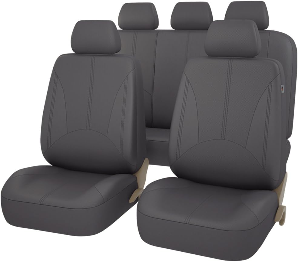 11PCS PU Leather Universal Seat Covers Set (Dark Gray) X365062