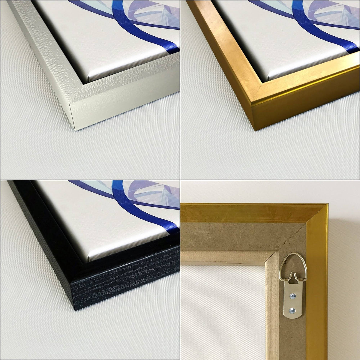 Metallic Gold Indigo II Framed Canvas, 30 inch x 40 inch, Blue C7224