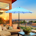 9FT Aqua & White Stripe Umbrella B471