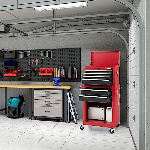 Rolling Tool Chest Cabinet with Wheels and Lock, 6 Drawers H825