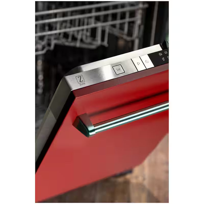 24 in. Compact Dishwasher with 2 Racks in Red Matte F400220