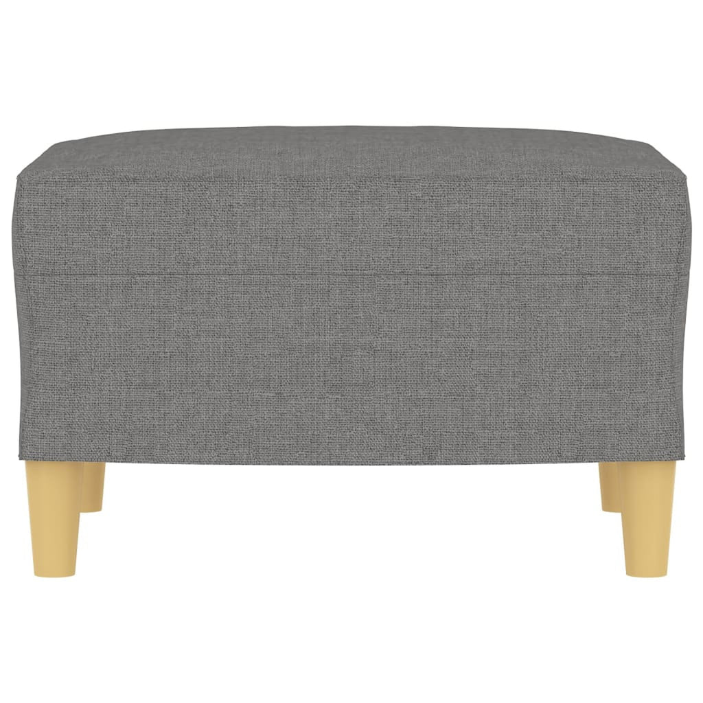 Fabric Padded Ottoman with Wood Legs Stool Y490107