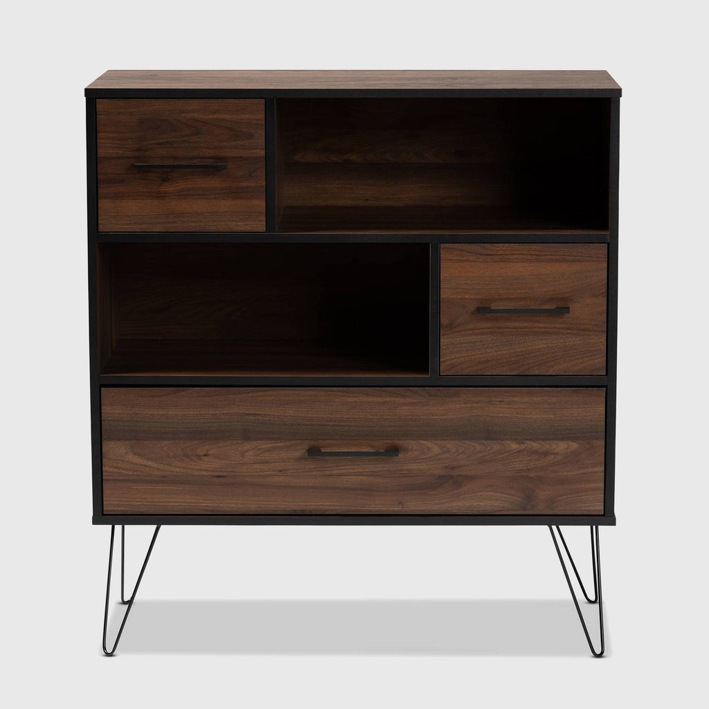 Walnut Brown 1-Drawer Wood Bookcase P62949