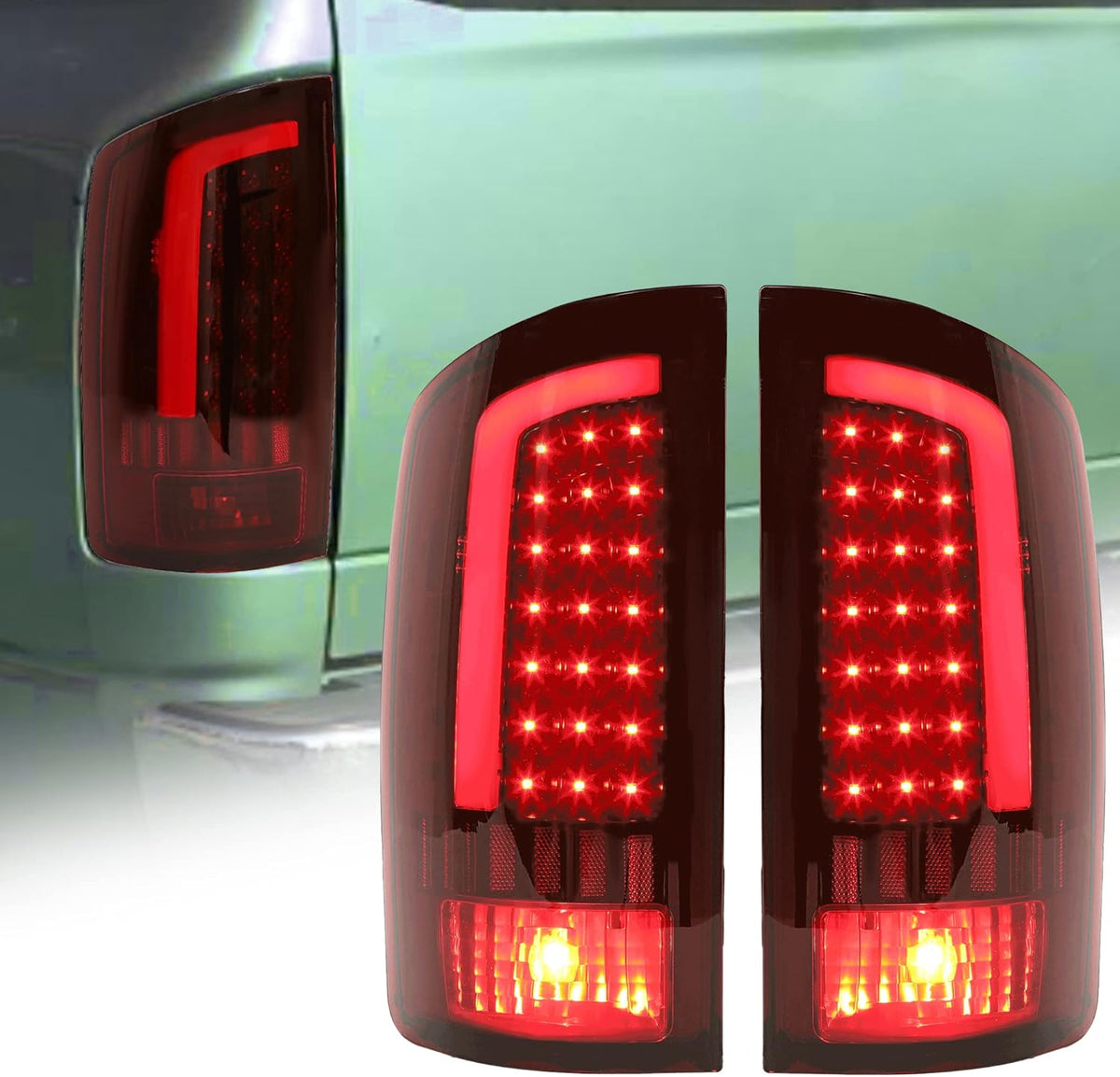 Smoked Lens Black Housing LED Taillight Pair J61019