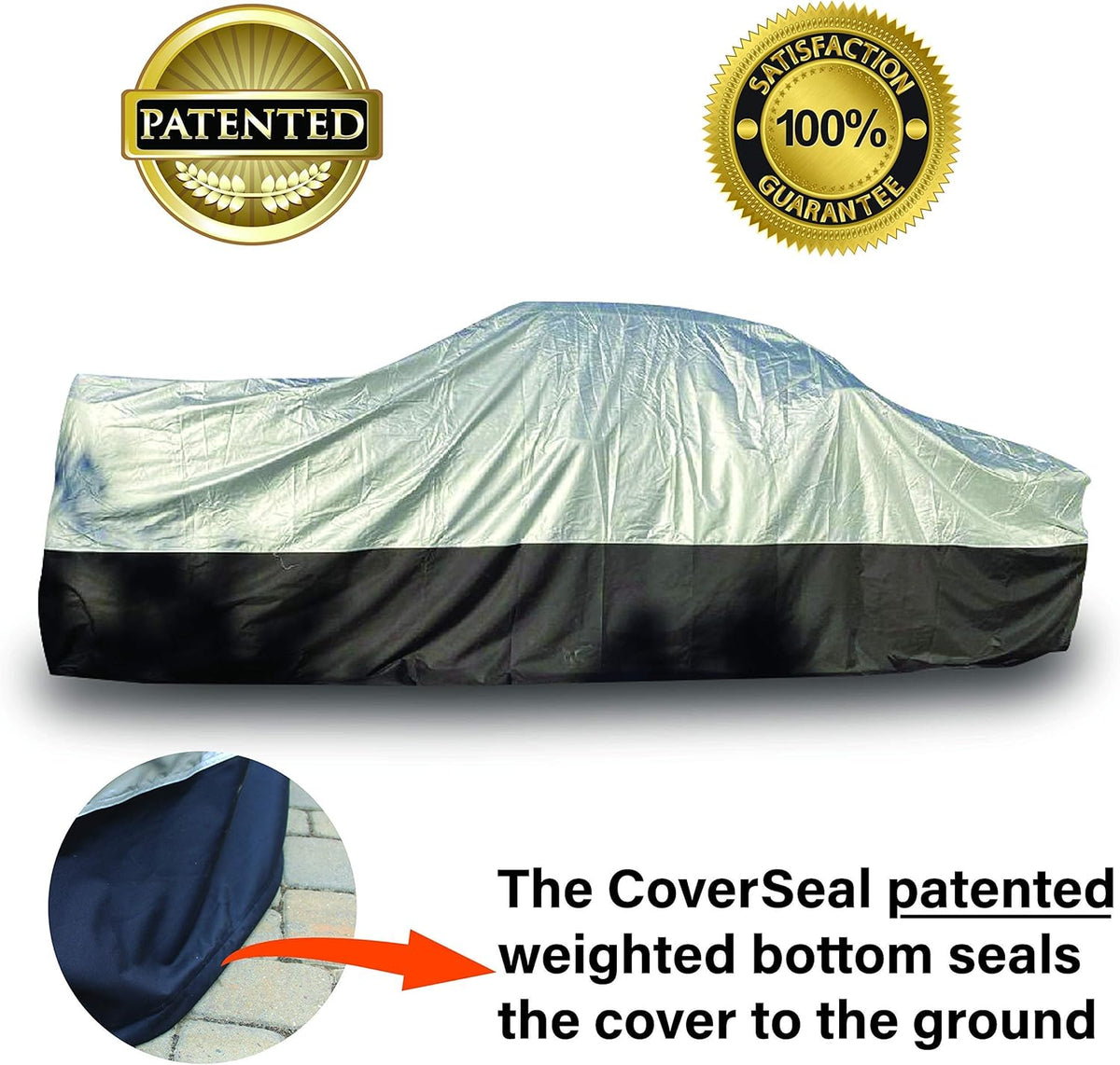 Heavy Duty Long Bed Truck Cover with Weighted Ground Conforming Apron Seal, 260" L x 80" W x 80" H S8760