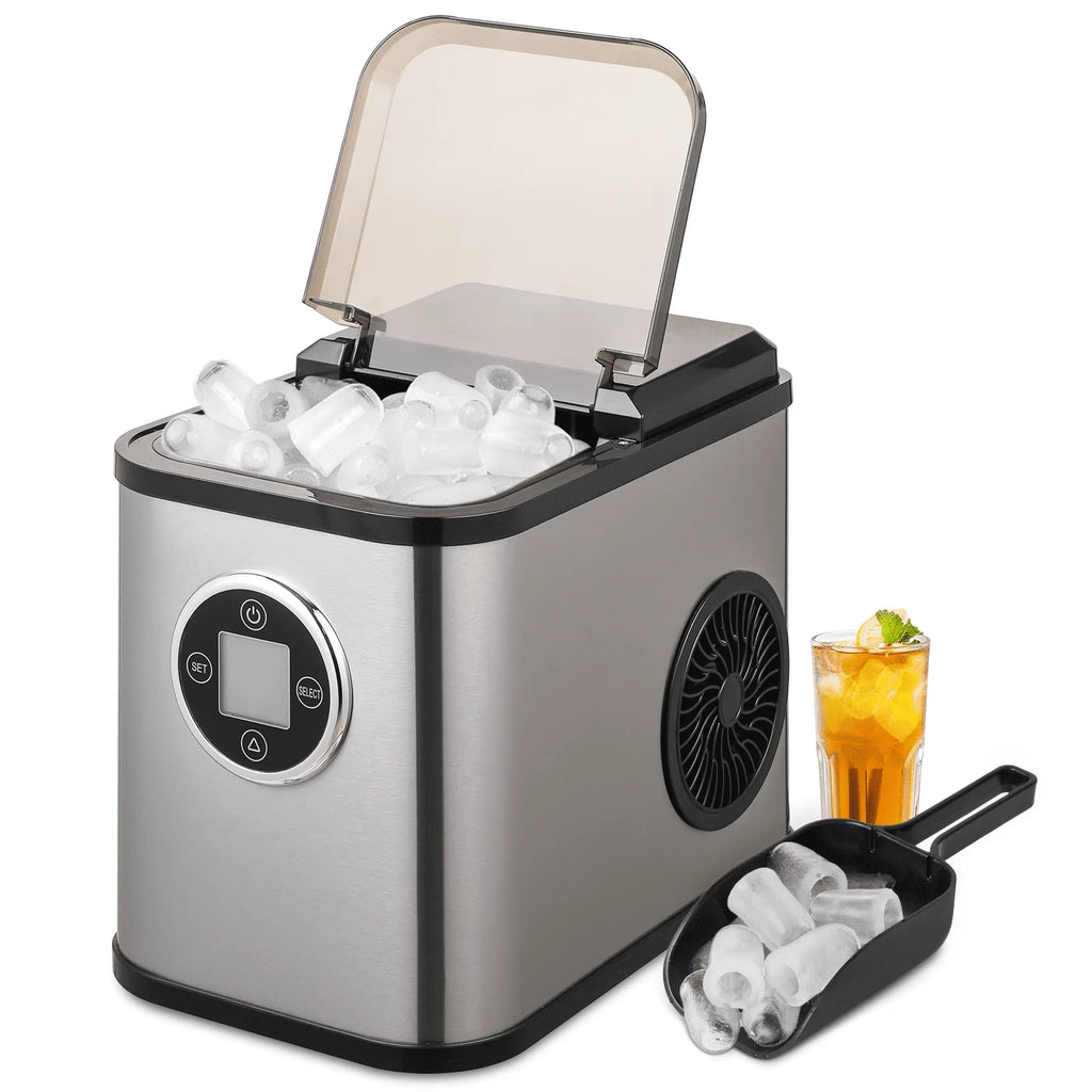 Countertop Portable Ice Maker Machine with Ice Scoop and Basket, Black R728