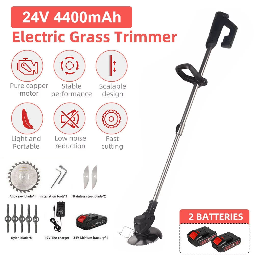 Cordless Electric Weed Eater Lawn Edger Grass String Trimmer E232053