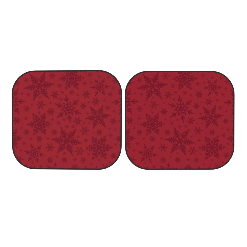 Christmas Red Snowflakes 2 Pack Foldable Car Windshield Sun Shade R379