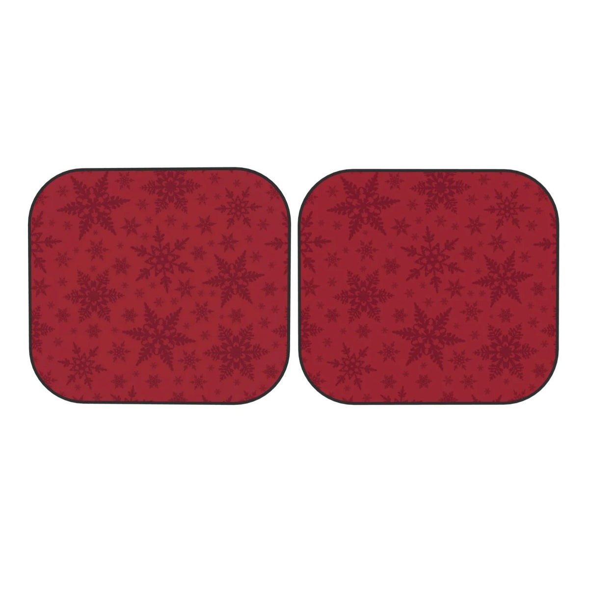 Christmas Red Snowflakes 2 Pack Foldable Car Windshield Sun Shade R379