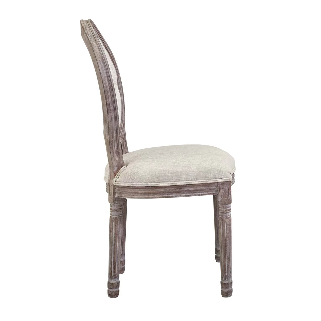 Beige Fabric Wood Dining Chair Set of Four Y86803