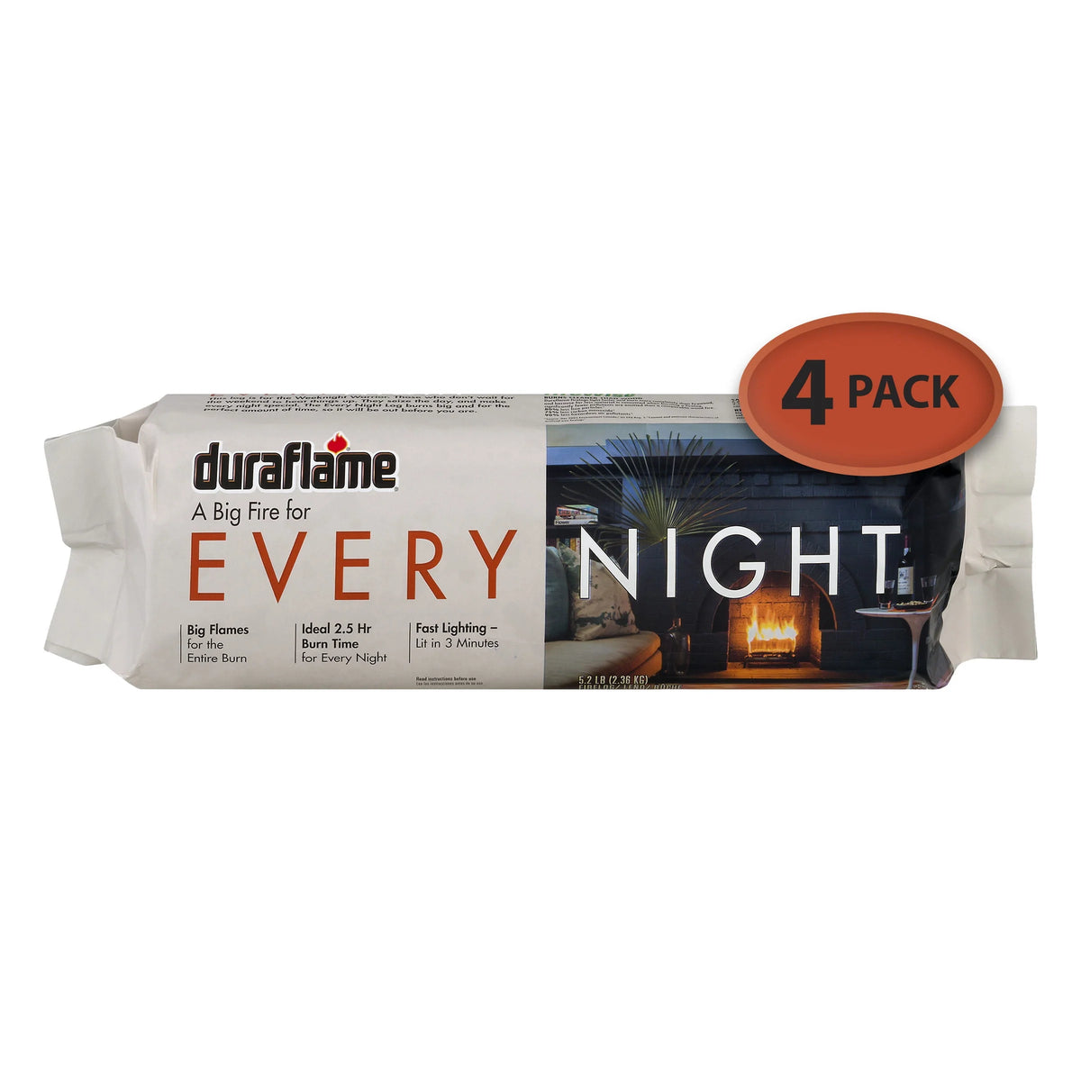 5.2 lb Firelogs, 4 Logs per Case, 2.5 Hour Large Fire R86812