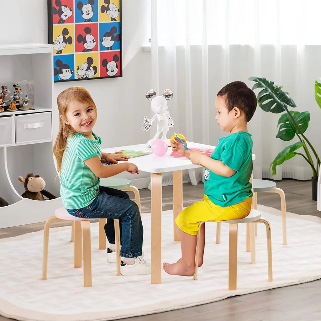 Kids Wooden Table and Stool Set, 5-Piece A1509