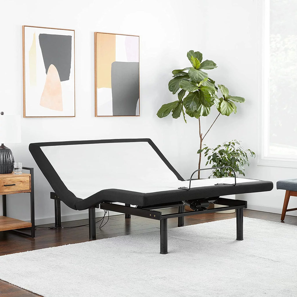 Adjustable Queen Bed with USB Ports in Black S424