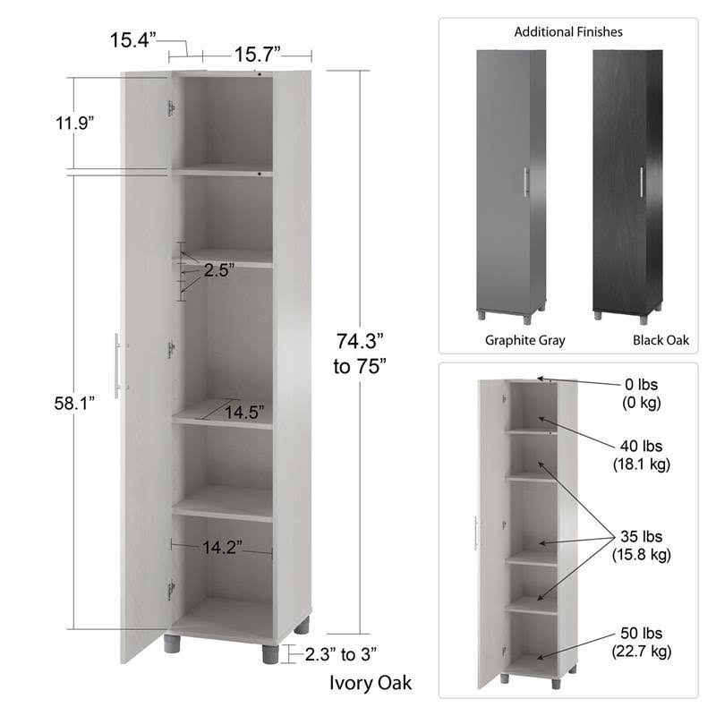 16x22 Utility Storage Cabinet in Graphite Gray H498