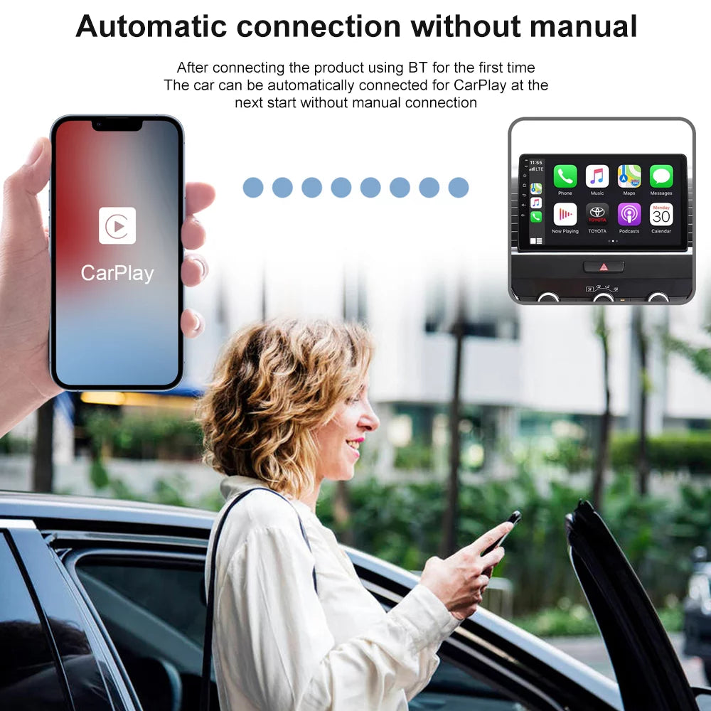 Car Adapter for Apple Cell Phone Carplay Wired to Wireless Smart Box N5082