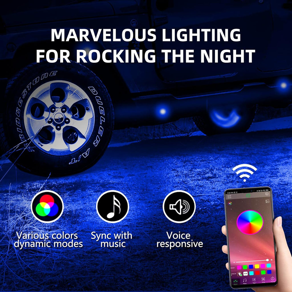 18 LEDs Multicolor Waterproof Aluminum Underglow Light Kit Pack of 2 I39950