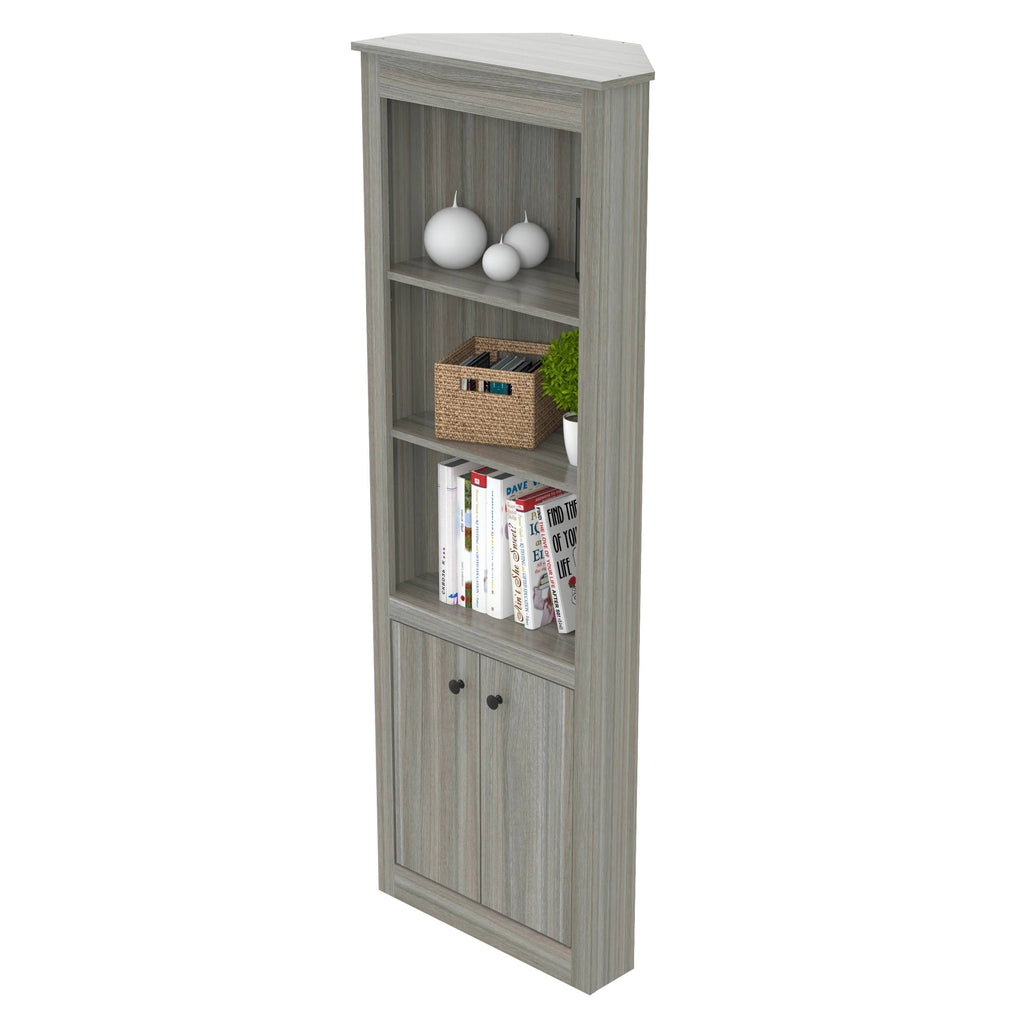 Smoked Oak Corner Bookcase I10748