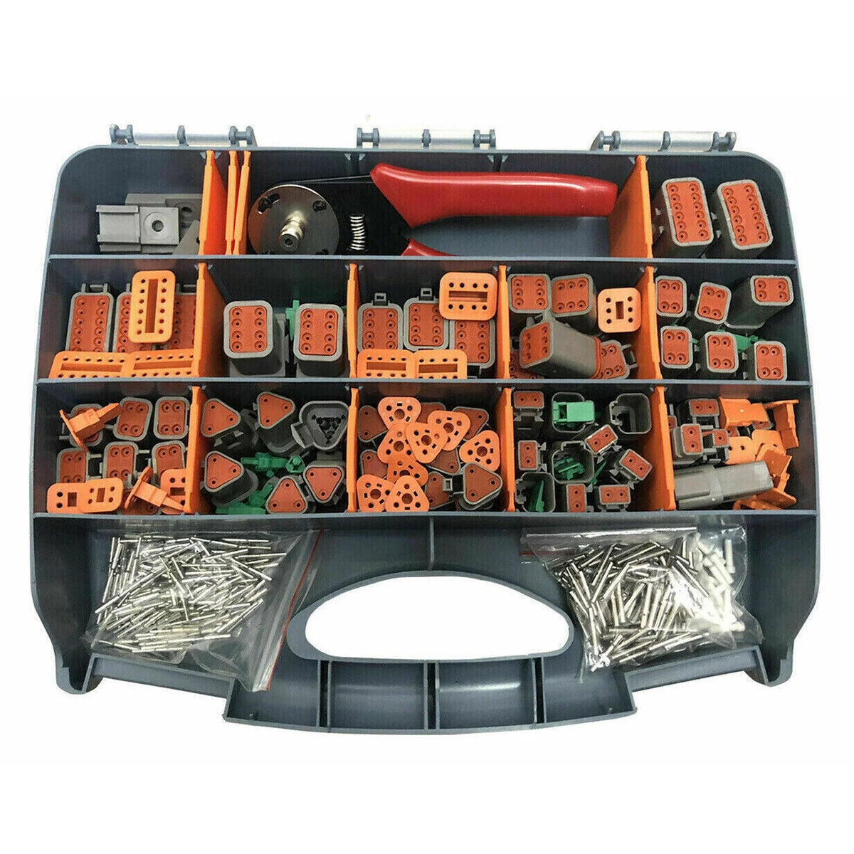 DT Connector Plug Kit, 2 3 4 6 8 Pin Automotive Electrical Connectors with Crimp Tool U6155