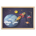 Multicolor Printed Fabric Wall Art with Frame, 35" x 23" H525232