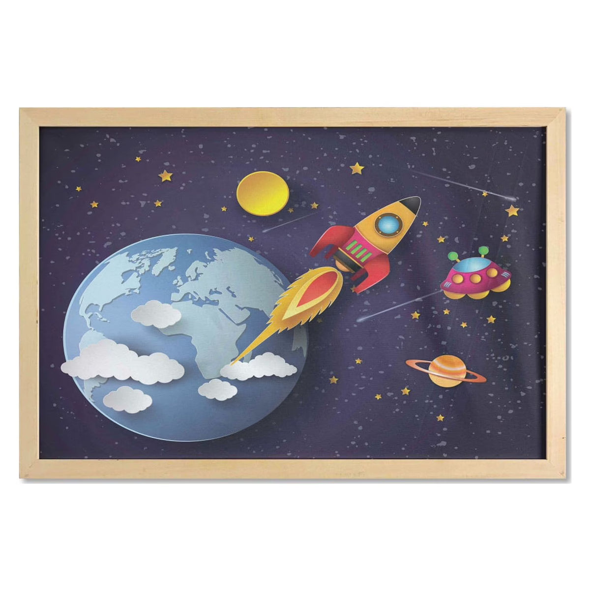 Multicolor Printed Fabric Wall Art with Frame, 35" x 23" H525232