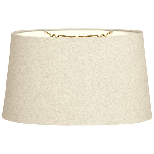 10" Shallow Oval Hardback Linen Beige Lamp Shade V762723