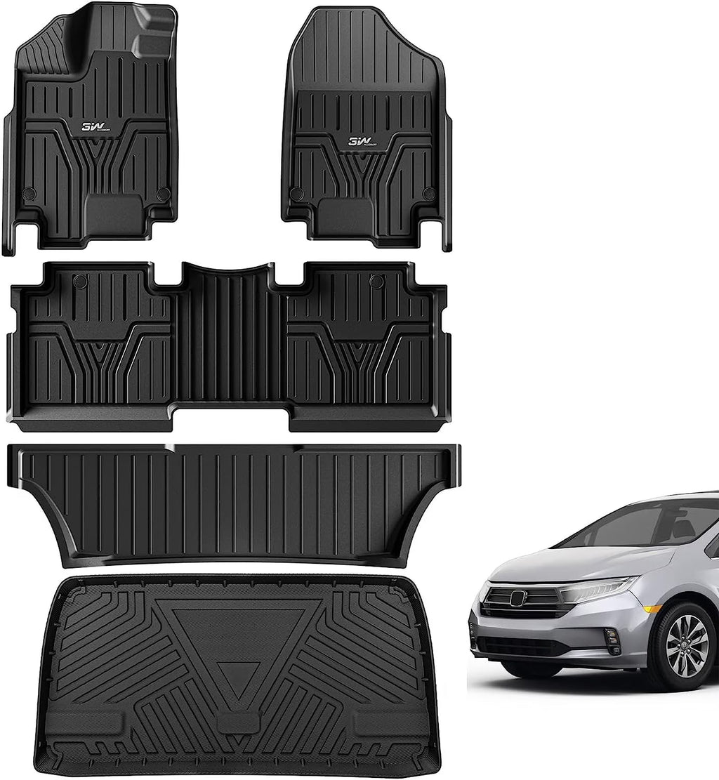 Black TPE All Weather Floor Mats and Cargo Liner M3889