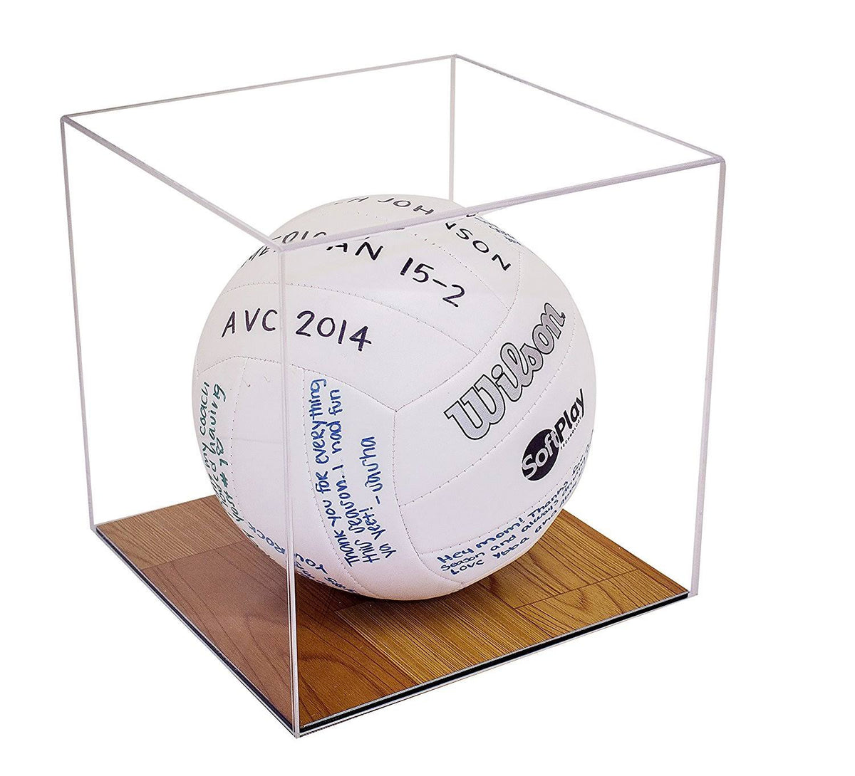 Clear Display Case with Simulated Wood Floor U264