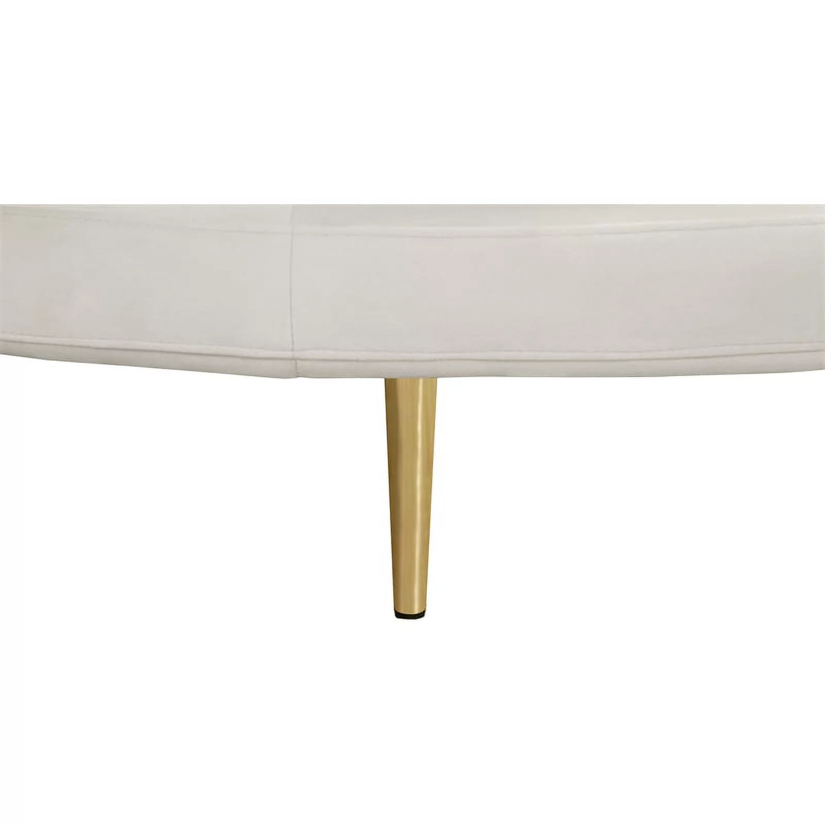 Cream Velvet Roundabout Sofa with Gold Iron Legs G7458