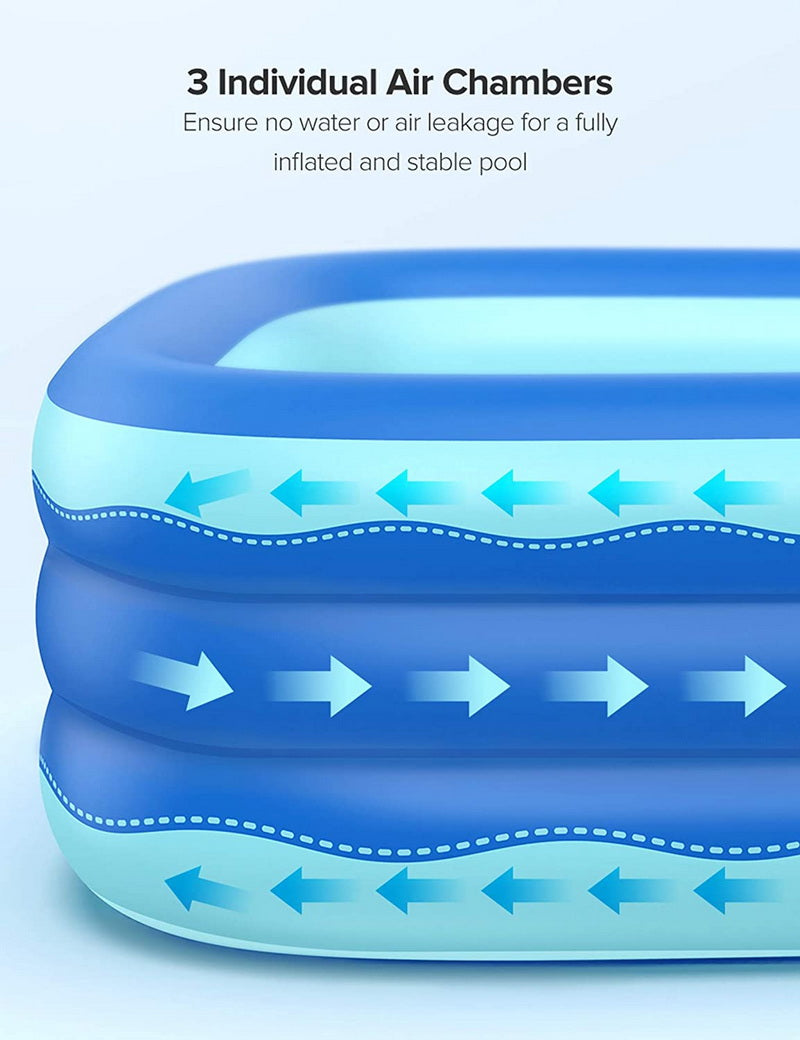 Inflatable Rectangular Swimming Pool 118" x 72" x 22" O348457