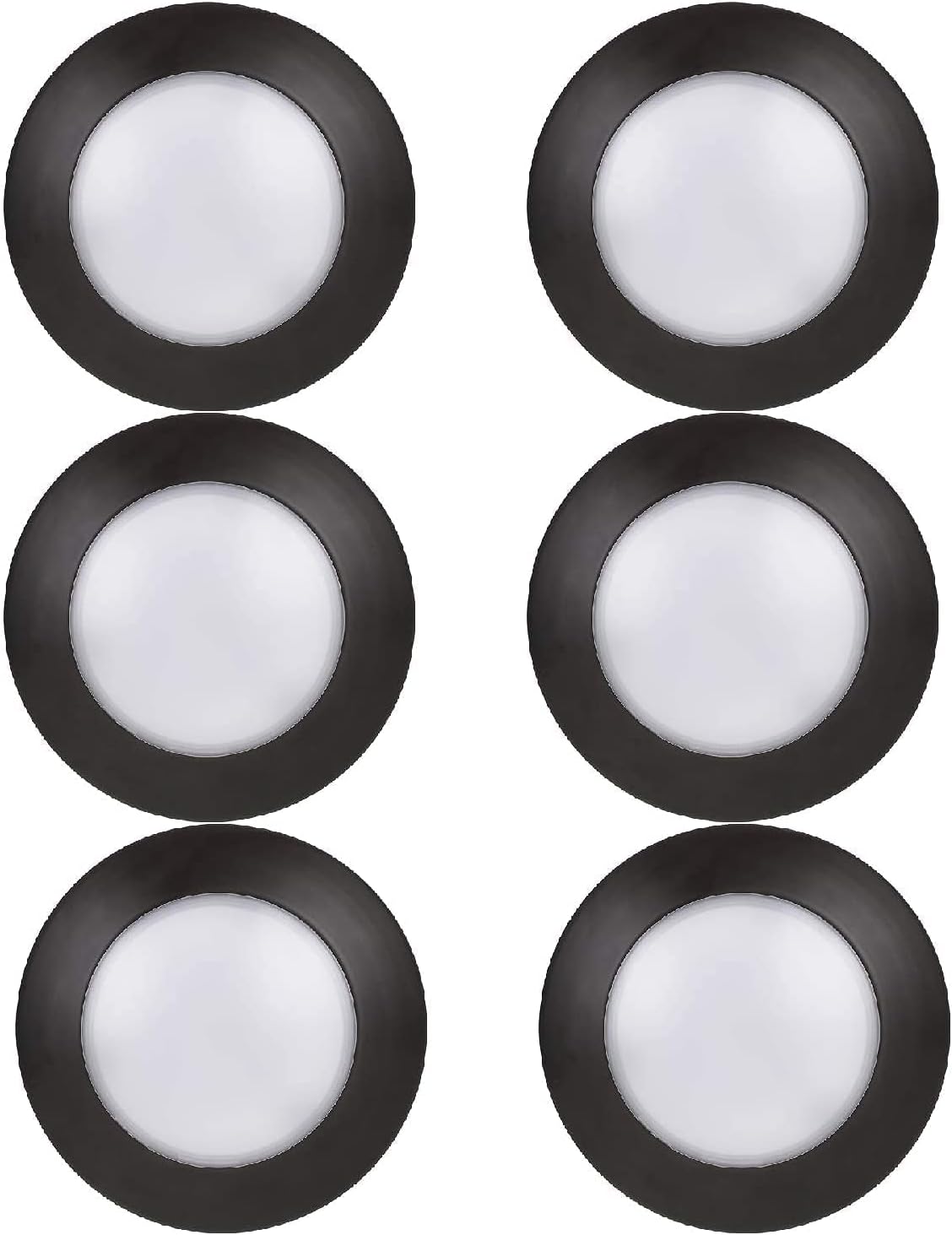 6 Pack Dimmable LED Disk Light, 10.5W, 2700K Warm White, Bronze Trim D553480