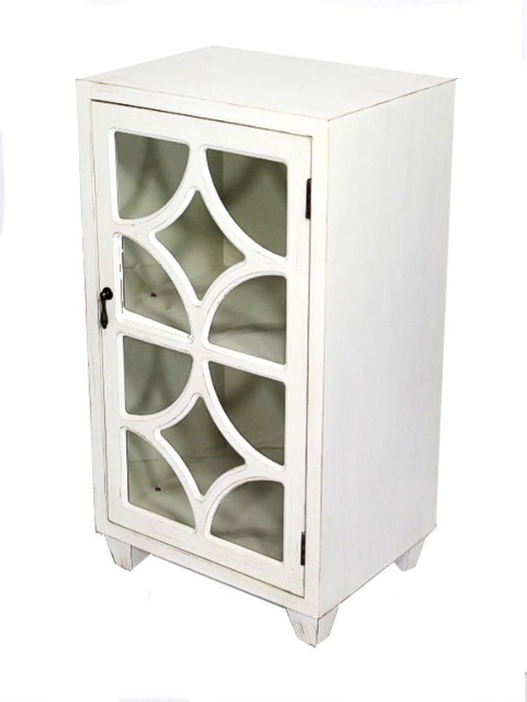 White Distressed Single Drawer Cabinet U75195