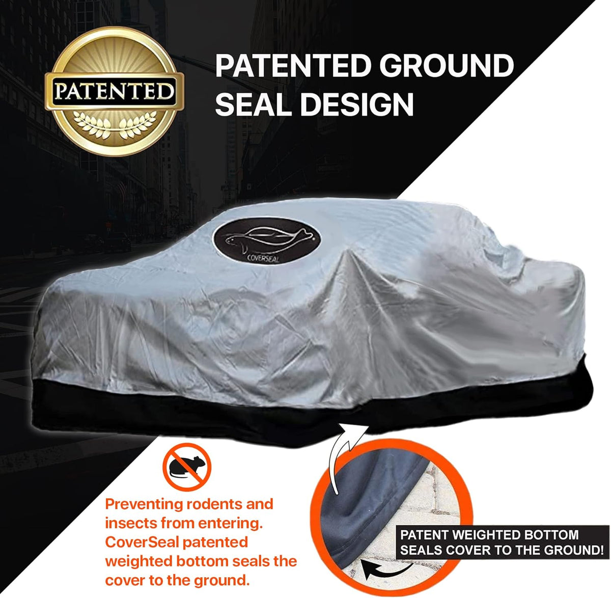 Heavy Duty Long Bed Truck Cover with Weighted Ground Conforming Apron Seal, 260" L x 80" W x 80" H S8760