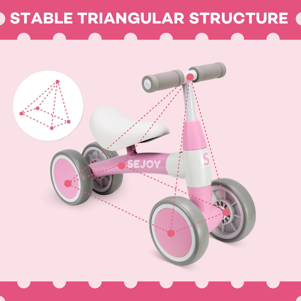 Baby Balance Bike 4 Wheels Walker I77448