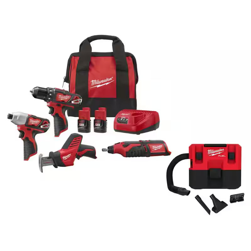 12V Cordless 4-Tool Combo Kit with 1.5Ah Batteries and Charger L31935