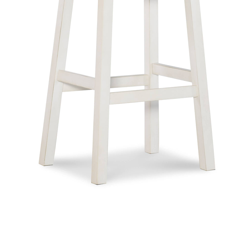 Black and White Wooden Barstool with Leatherette Seat X5557