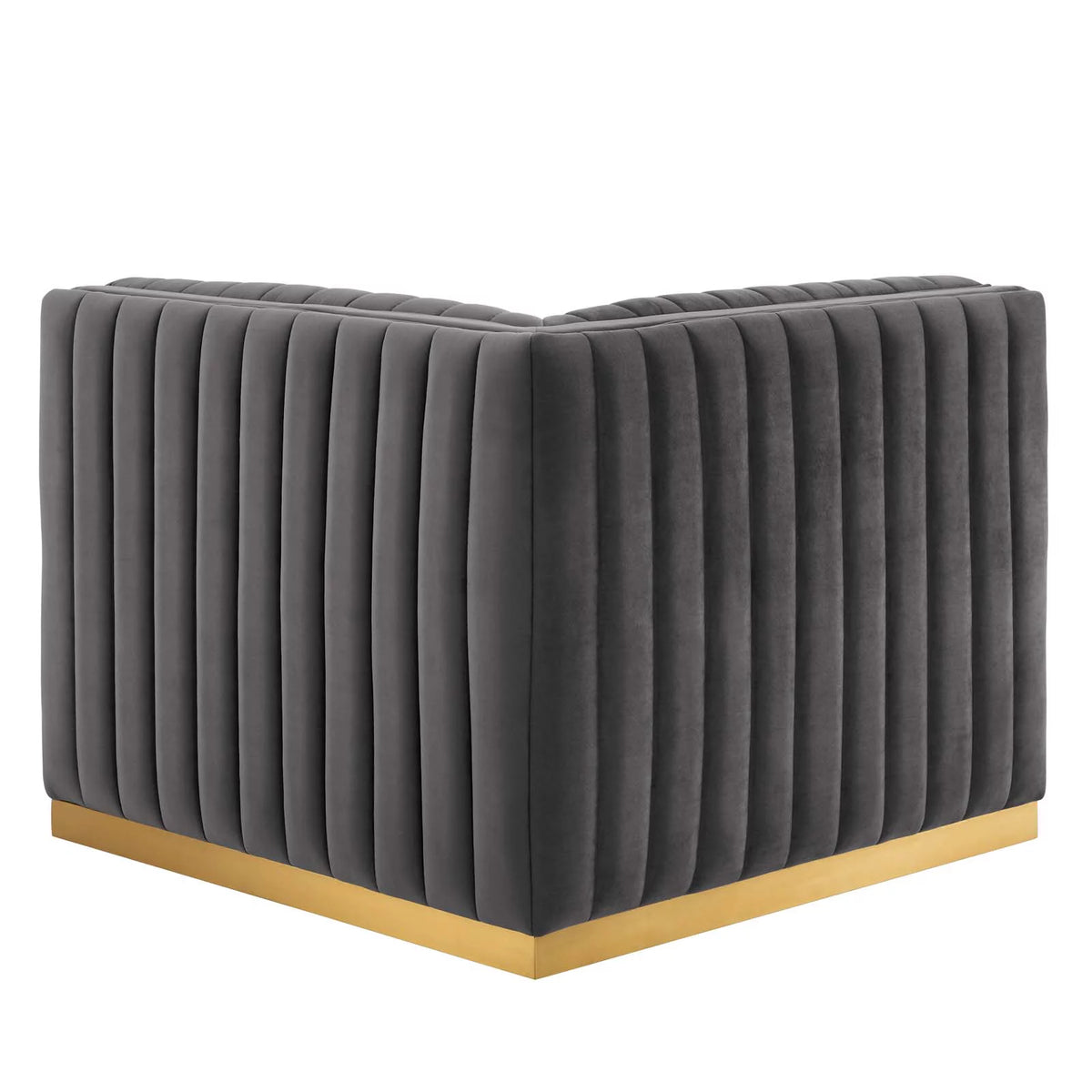 Gold Gray Performance Velvet Left Corner Chair D8065