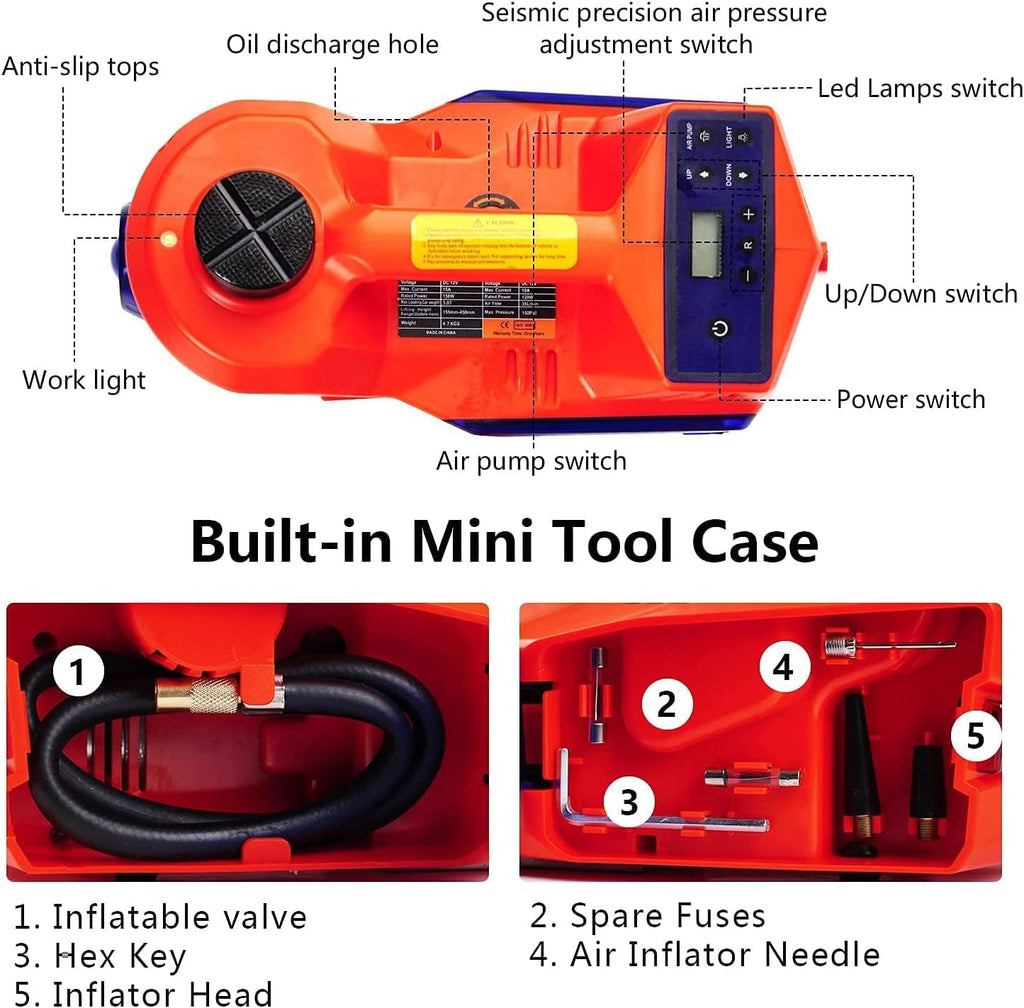 Electric Hydraulic 5 Ton Car Floor Jack with Impact Wrench R493038