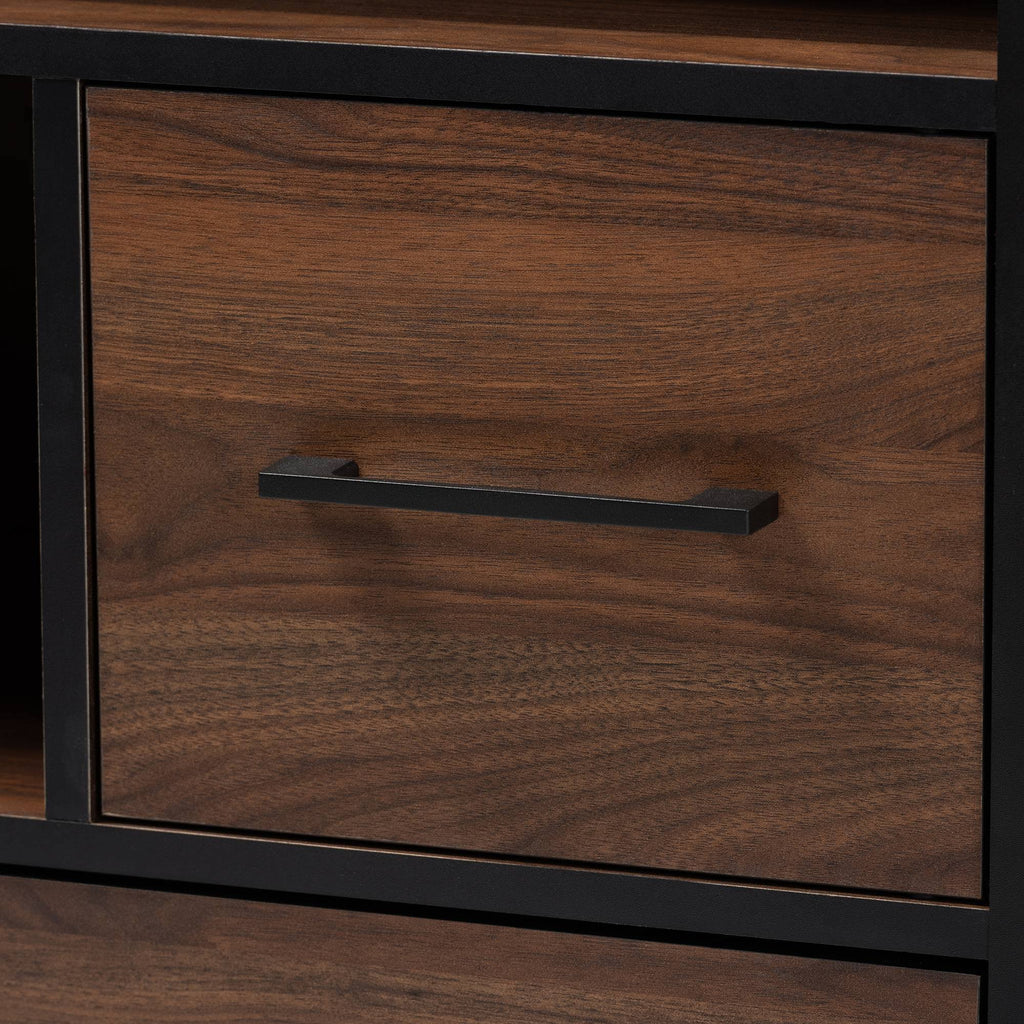 Walnut Brown 1-Drawer Wood Bookcase P62949