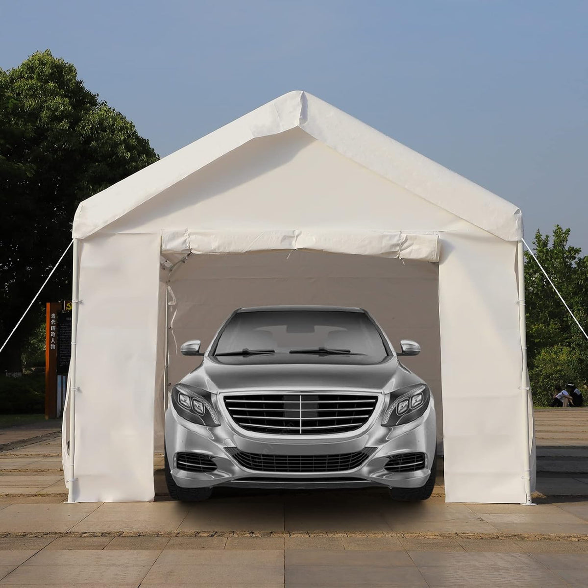 10x20 ft Heavy Duty Carport Car Canopy with Removable Sidewalls and Doors G4467