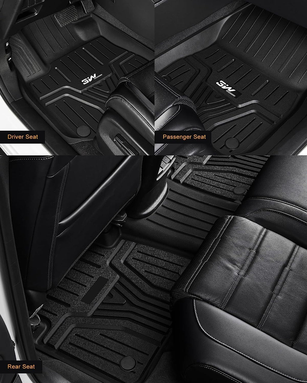 Black TPE All Weather Floor Mats and Cargo Liner M3889