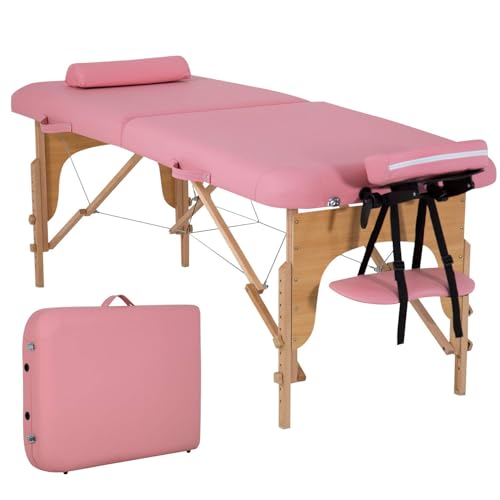 Portable Massage Table 28 inche Wide Heigh Adjustable 2 Folding Spa Table W830564